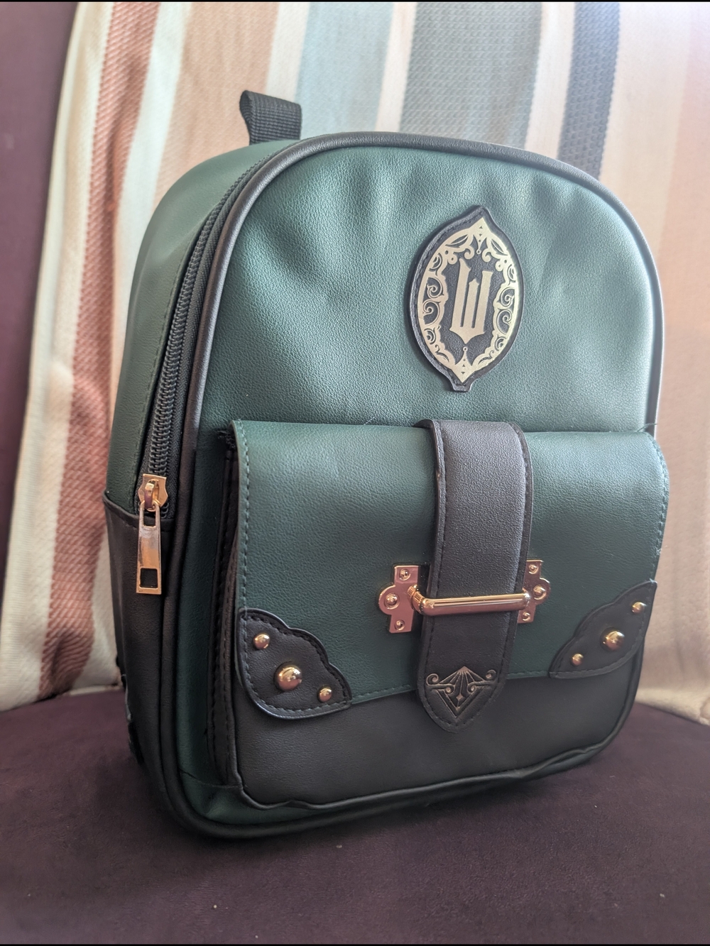Wicked Women's Faux-Leather Mini Backpack with Gold Hardware
